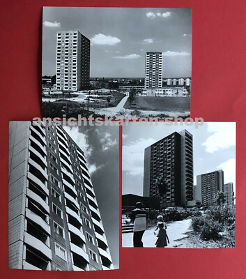 3 x DDR Großformat Foto von Erich Fritzsch DRESDEN Zschertnitz Hochhaus ( F19942