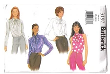 Butterick 3197, Misses' Blouse, Top, Size 12-14-16, Easy Sewing Pattern, Uncut