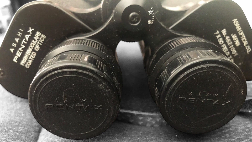 VTG ASAHI Pentax Prism Binoculars Coated Optics 7x50 Field 7.1  With Case Japan - Image 4 of 4