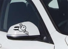 2x Aufkleber Snoopy 10cm winken Außenspiegel Auto Motorrad Roller Stickerset