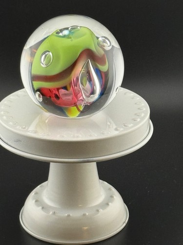 Multi-colored Lead Crystal Abstract Paperweight signed by Tabkonski/Poland - Picture 11 of 11