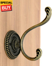 4 PCs Antique Brass Wall Mounted Hooks - Wall Hooks - Hat Hangers Robe Hooks, He