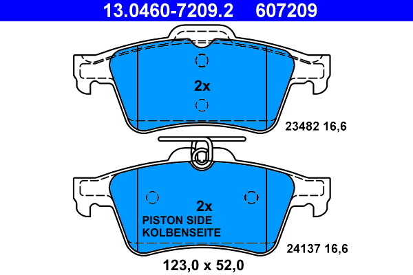 ATE 13.0460-7209.2 Brake Pad Set, disc brake for JAGUAR