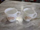 Pyrex D Handle White 1 Coffee Cup 1 Creamer Summer Impressions Ginger Brown exc