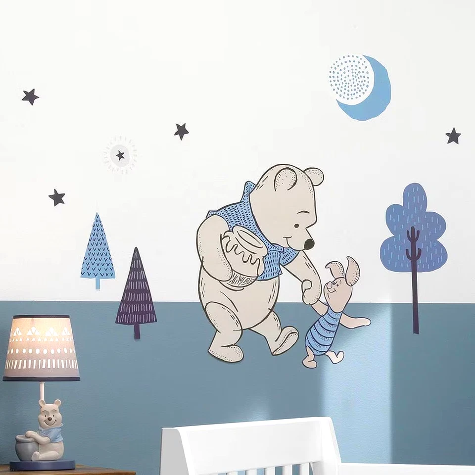Calcomanías de pared Disney Baby Forever Winnie the Pooh azules y beige de Lambs & Ivy Foto 2 de 4