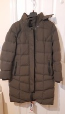 Women's Pajar Canada  Down Coat Parka Olive Green Size M Knee Lengthh