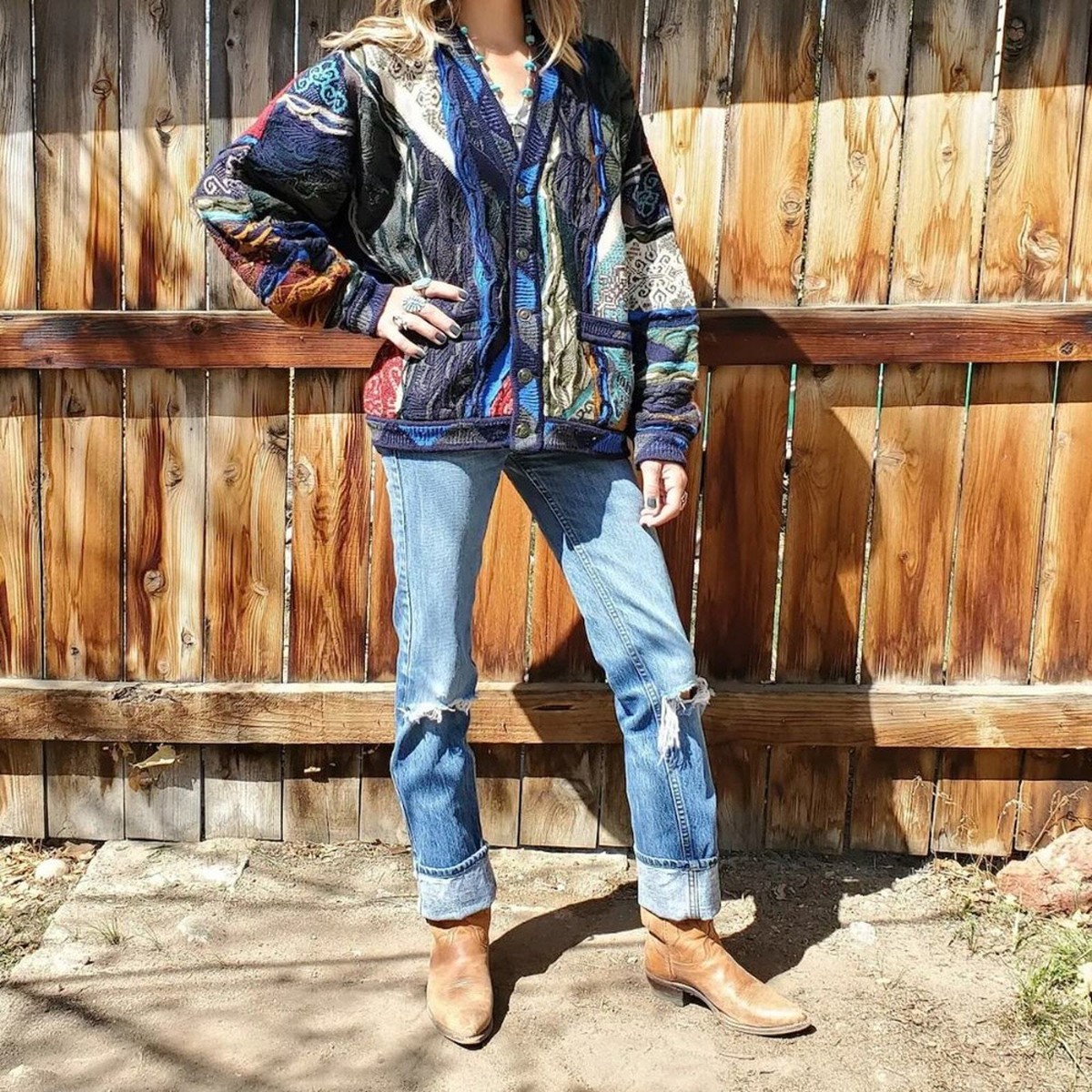 COOGI マルチカラーコットンカーディガン Coogi Vintage 90's Biggie Cosby Multi-Color Button Cardigan Knit