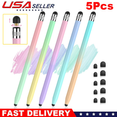 Stylus Pens for Touch Screens 5 Pack, Dual-end Capacitive Stylus for Smartphone