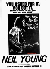 1979 Neil Young "Hey Hey My My" Song Release Music  Industry Promo Reprint Ad