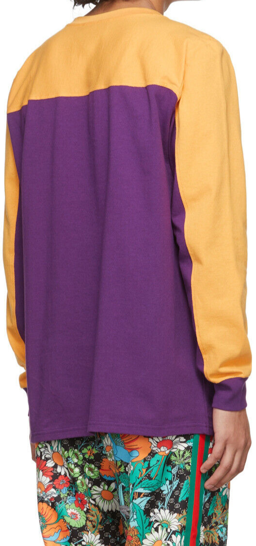 Men's The North Face X Gucci Purple Cotton Logo T-Shirt M image 4