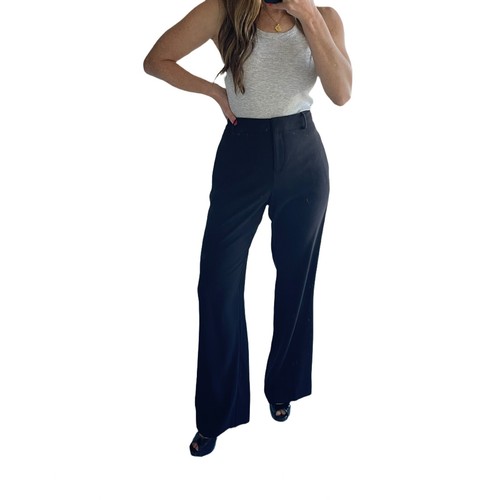 Jacquie E size 14 Black Wide Leg Pants RRP $129 Business Work Trousers