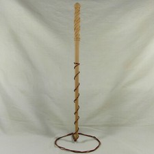 16" Spirals Hand Turned Carved Mahoe Wood Magic Wand Wizard Witch w/ Velvet Bag