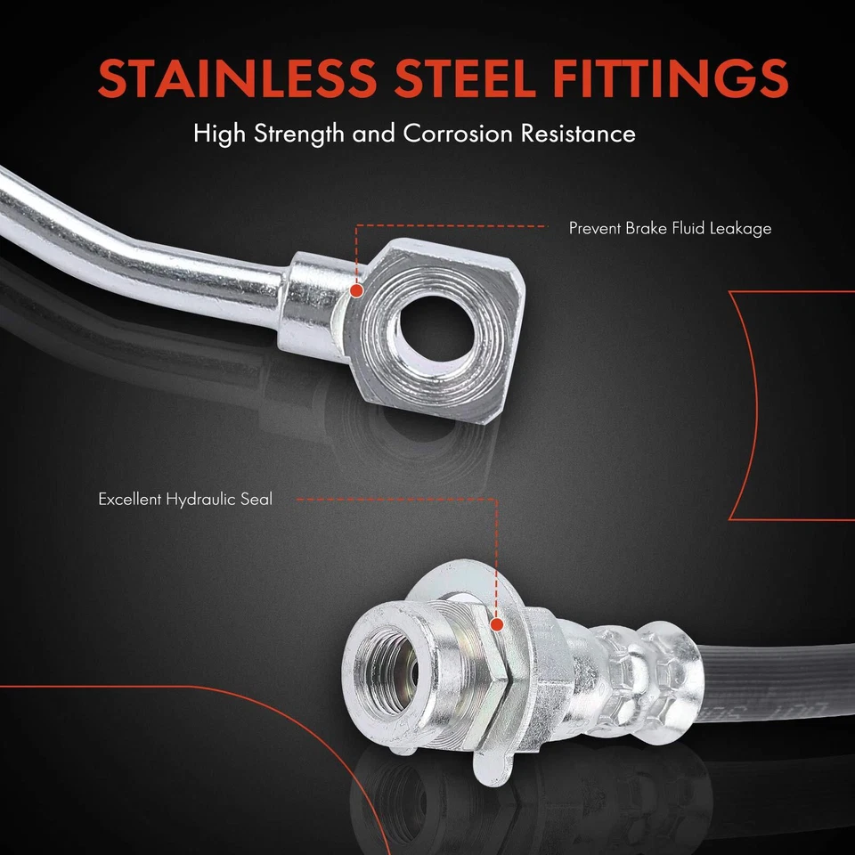 A-Premium 2x Front LH & RH Brake Hydraulic Hose for Chevy C1500 Suburban C2500 - Image 4 of 4