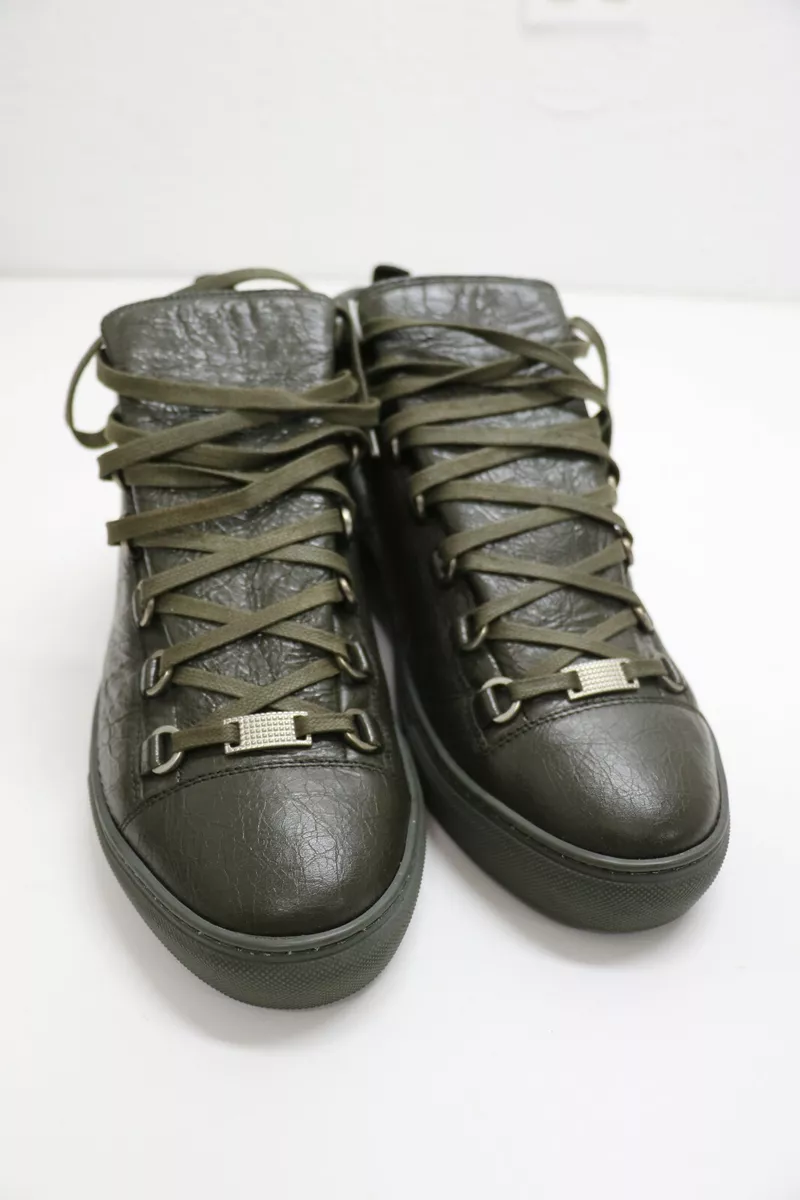 Arena leather high trainers Balenciaga Green size 40 EU in Leather   19397279