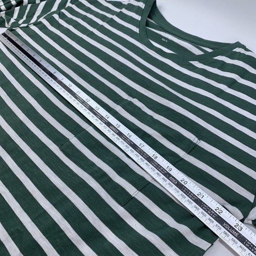 Capsule Long Sleeve Striped T-shirt Top, Relaxed Fit, Size UK 14, Green - Picture 16 of 17