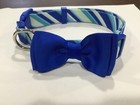 Dog collar TOP PAW BLUE Striped DOG COLLAR WITH BOW TIE  MEDIUM nwots, on sale🐾