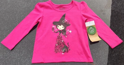 C&A Mädchen Langarmshirt rosa mit Halloween Print NEU mit Etikett