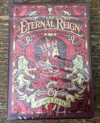 NEW￼ In Shrinkwrap Eternal Reign Ruby Red Playing Card Deck Riffle Shuffle RARE