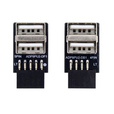 CY Horizontal 9Pin10Pin Motherboard Female Header to Dual USB 2.0 Female Adapter