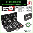 1/4" Socket Set Ratchet 56pcs Yato Professional Tools Toolbox AS-DRIVE YT-14501