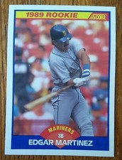 EDGAR MARTINEZ, 1989 SCORE ROOKIE CARD #637. rookie card picture