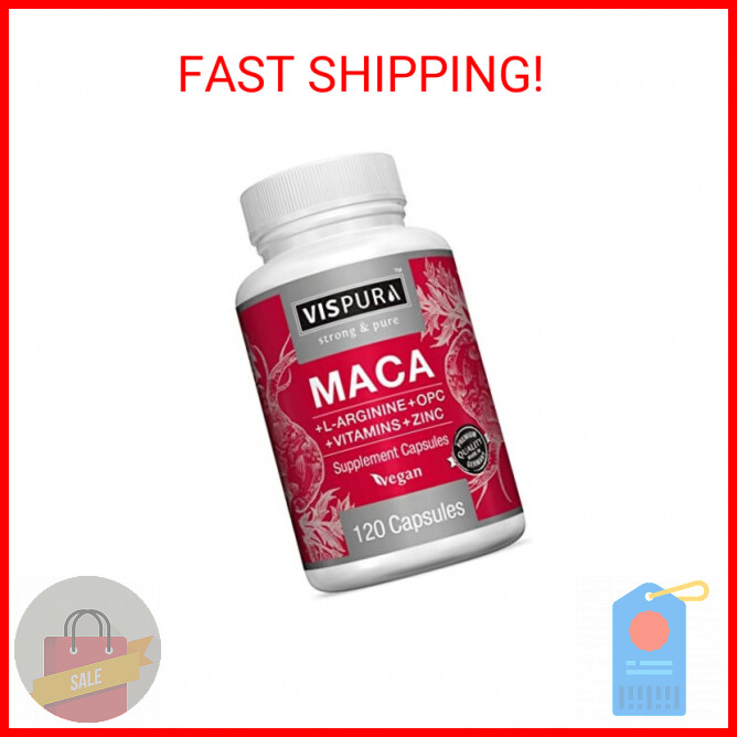 Maca Root Capsules 5000 mg + L-Arginine, Vitamins B6 + B12, OPC and Zinc, Energy