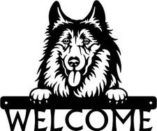 Collie Detailed Dog Face Welcome Sign or Custom Name