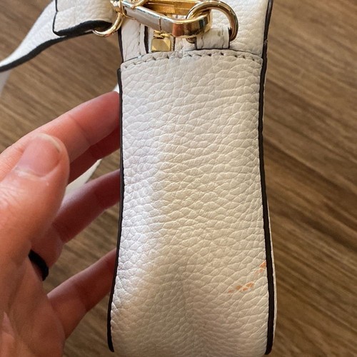 MK white pebble leather mini bag adjustable strap crossbody satchel - Picture 5 of 16