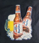 Vintage Budweiser Bud Dry Tin Metal Sign 25"x19" Beer Bar mancave Garage