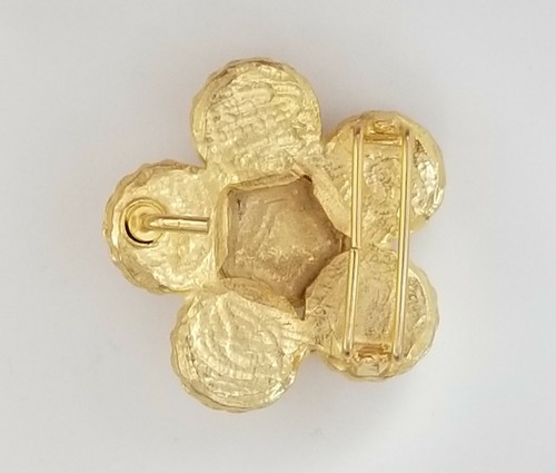 Ladies Golden Beaded Flower Belt Buckle - Picture 2 of 2