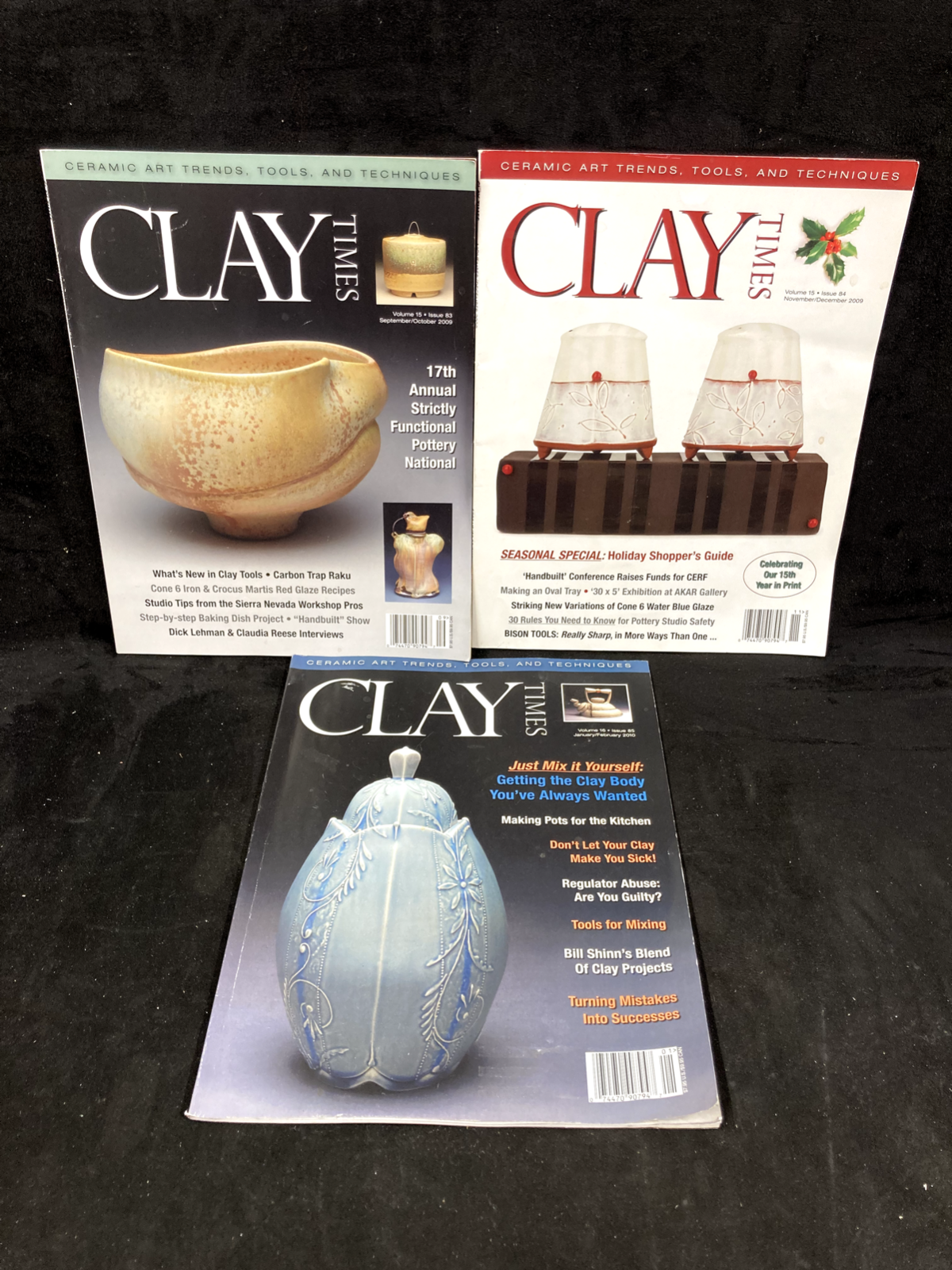 CLAY TIMES MAGAZINE, LOT OF 3, 2009, ISSUES 83,84,85