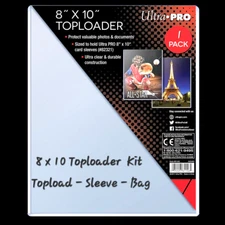 ⭐ Ultra Pro 8x10 Toploader KIT - TOPLOAD - SLEEVE - BAG ⭐ "ALL IN ONE KIT" ⭐