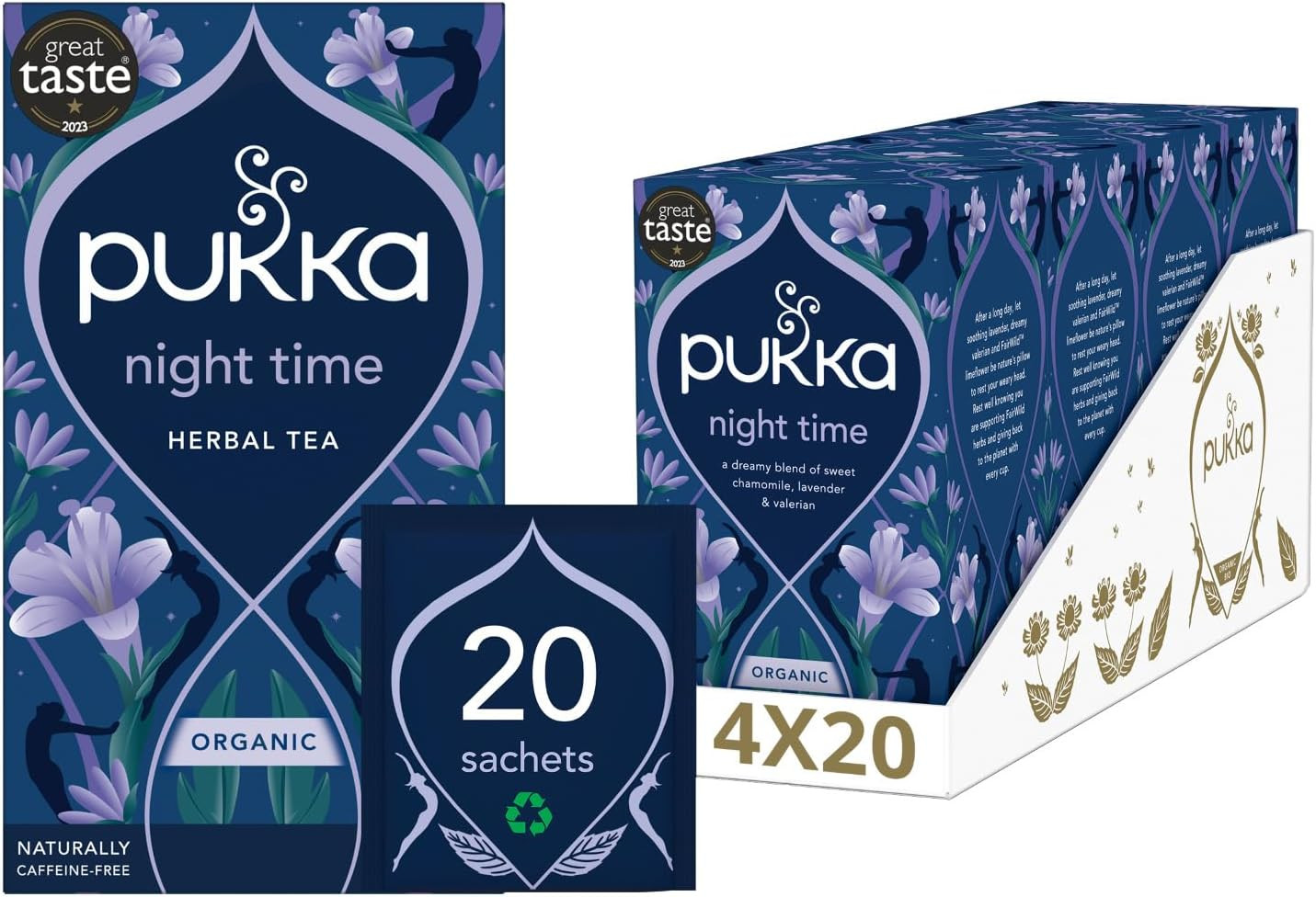 Pukka  Herbs ,  Night  Time  Organic  Herbal  Sleep  Tea  Box ,  Chamomile ,  La