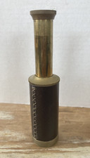 Vintage brass metal spyglass pocket monocular telescope steampunk 6"