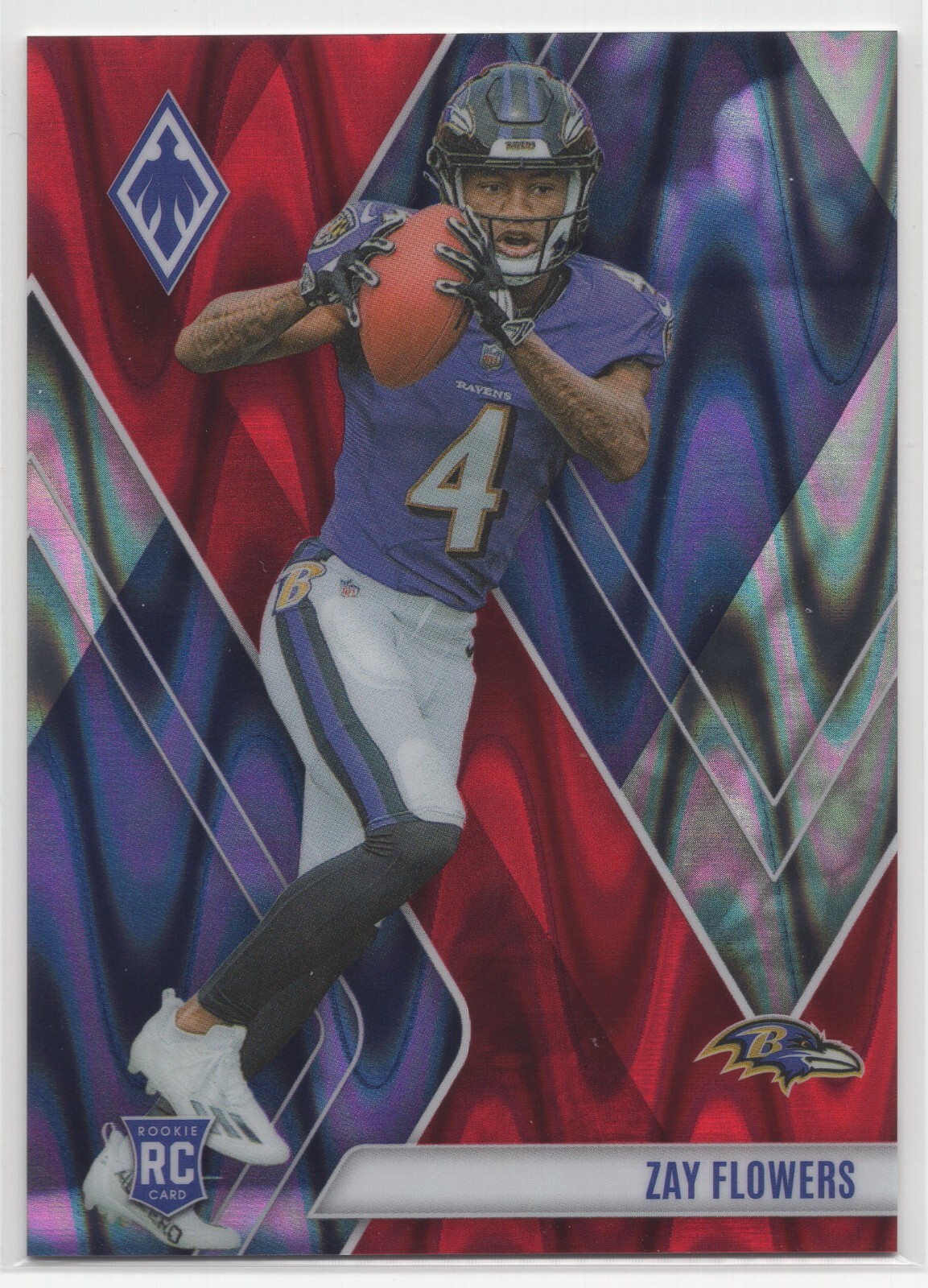 2023 Panini Phoenix ZAY FLOWERS #108 Red Seismic RC /199-Ravens