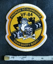 US NAVY VF-84 JOLLY ROGERS TOMCAT "Surrender Your BOOTY" MILITARY U.S.N PATCH