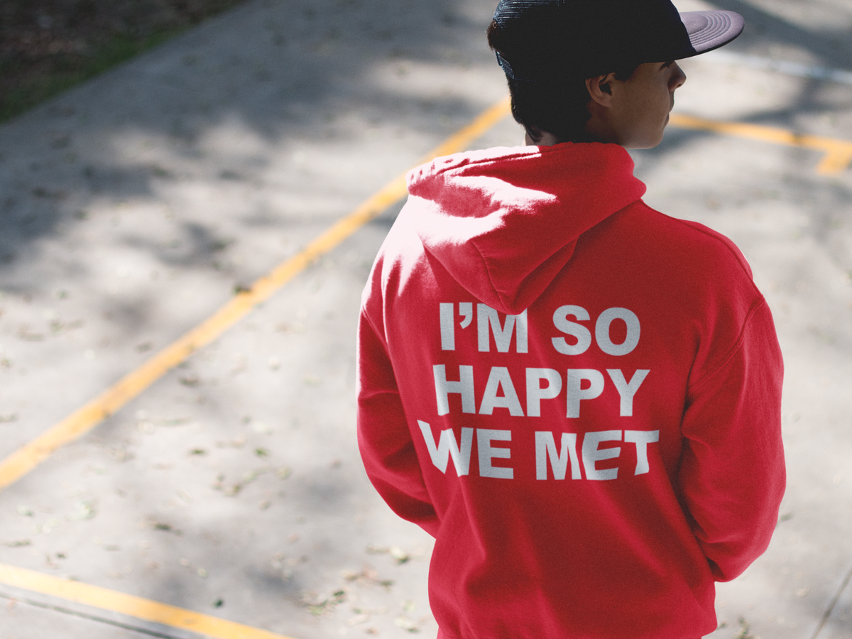 I'm So Happy We Met Hoodie, Hooded Sweatshirt