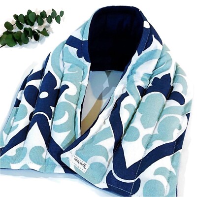 Long Microwave Neck Wrap, Aching Muscle Hot Cold Pack, Rice Flax Fill, Sections