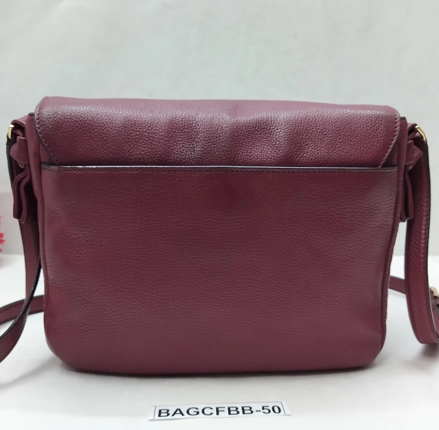 Borsa a tracolla Tory Burch in pelle bordeaux con chiusura con patta