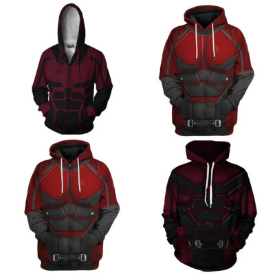 Daredevil 3D Hoodies Cosplay Superhero Matt Murdock Sweatshirt Jacke Kostüm Neu