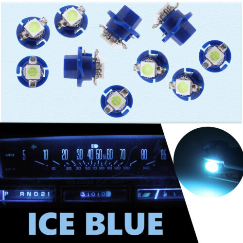 10x T5 B8.4D 5050 1SMD LED Dashboard Dash Gauge Instrument Lights Bulbs ice Blue - Picture 1 of 6