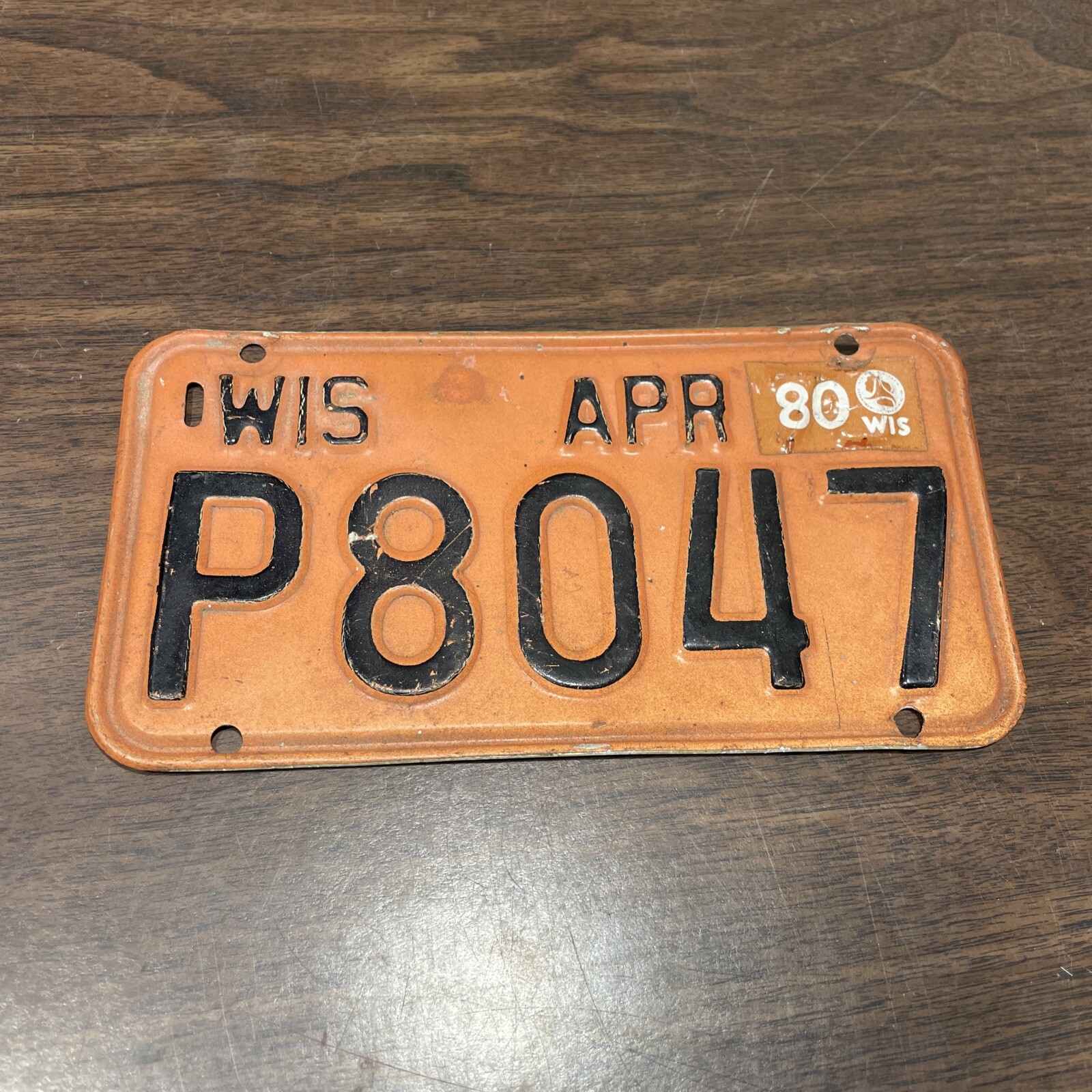 SINGLE WISCONSIN LICENSE PLATE - 1979/80  - MOTORCYCLE