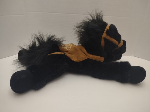 Applause Plush Horse Black Stuffed Animal Toy Child W Brown Riding Gear 15 In - Picture 2 of 6