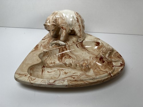 Mt. St Helens Ash Ashware Ceramic Bear Figurine Ashtray Washington WA (READ) - 第 1/11 張圖片