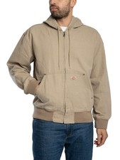 Dickies Men's Unlined Canvas Hooded Bomber Jacket, Beige