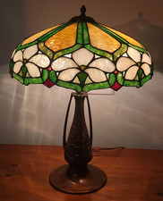 Charles Parker (attr.) Leaded Slag Stained Glass Lamp - Handel Tiffany Era