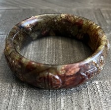 Asian Inspired multicolor jade carved bracelet