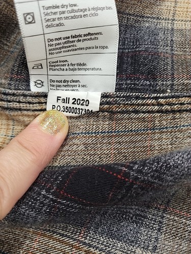 Men's Medium Size Carhartt Original Fit Flannel Shirt Button Down This Has Paint - Picture 20 of 21