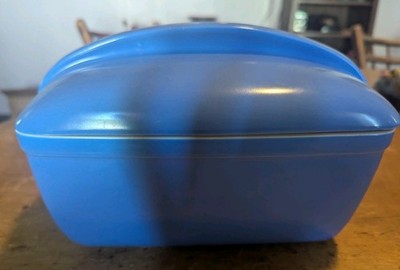 Vintage Hall 1940s Blue Westinghouse Storage Refrigerator Dish with Lid