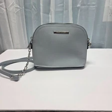Steve Madden Women's Light Blue Silver Chain Link Strap Y2k Crossbody Purse